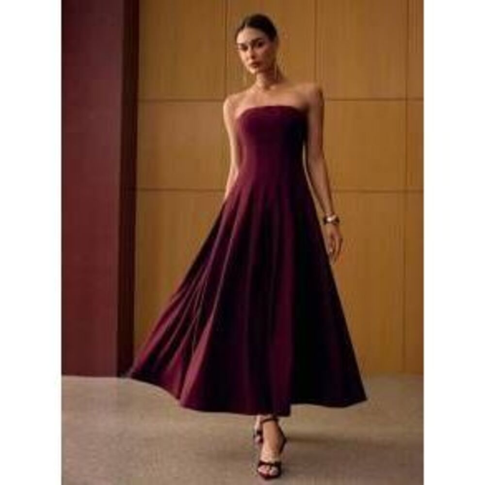 MOTF PREMIUM FLOWY MID-LENGTH DRESS